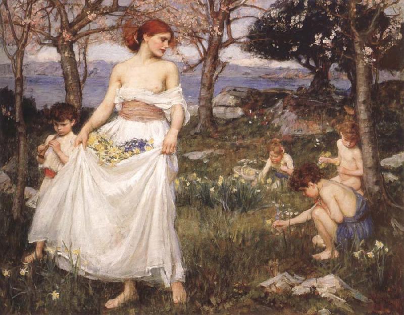 John William Waterhouse A Song  of Springtime Norge oil painting art
